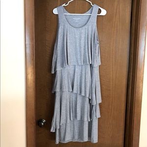 Soft Surroundings Gray Tiered Dress